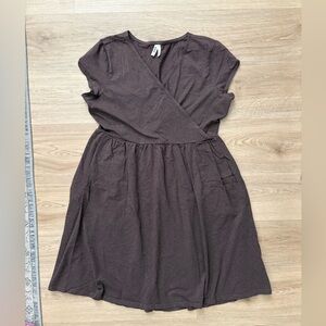 Pact Organic Fit & Flare Crossover Dress